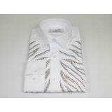 Men CEREMONIA Turkey Shirt 100% Cotton Fancy Rhine Stone #Roma 13 White Slim Fit - J.Valintin Men's Wear Legend - 101143