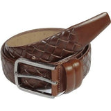 Men Cognac Genuine Leather Belt PIERO ROSSI Turkey Soft Full Grain #Cognac Woven - J.Valintin Men's Wear Legend - 97337