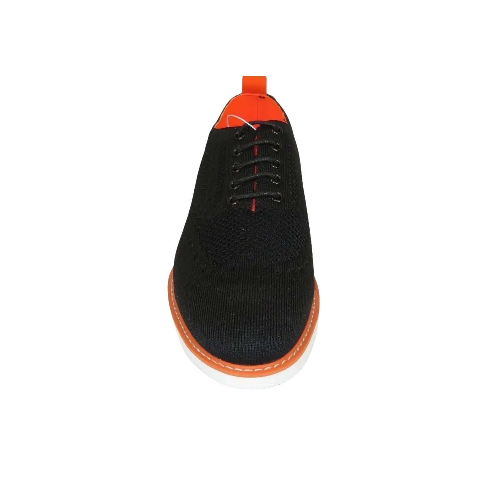Men Comfort Casual Knit Fabric Wingtip Lace Sneaker Shoes #FRESHORT Black White - J.Valintin Men's Wear Legend - 100922