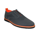 Men Comfort Casual Knit Fabric Wingtip Lace Sneaker Shoes #FRESHORT Gray - J.Valintin Men's Wear Legend - 100928