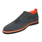 Men Comfort Casual Knit Fabric Wingtip Lace Sneaker Shoes #FRESHORT Gray - J.Valintin Men's Wear Legend - 100928