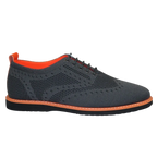 Men Comfort Casual Knit Fabric Wingtip Lace Sneaker Shoes #FRESHORT Gray - J.Valintin Men's Wear Legend - 100928