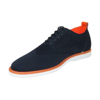 Men Comfort Casual Knit Fabric Wingtip Lace Sneaker Shoes #FRESHORT Navy Blue - J.Valintin Men's Wear Legend - 100916