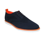 Men Comfort Casual Knit Fabric Wingtip Lace Sneaker Shoes #FRESHORT Navy Blue - J.Valintin Men's Wear Legend - 100916