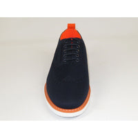 Men Comfort Casual Knit Fabric Wingtip Lace Sneaker Shoes #FRESHORT Navy Blue - J.Valintin Men's Wear Legend - 100916