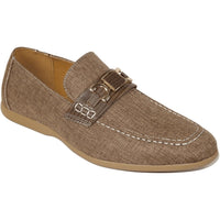 men Comfort Shoes AC CASUALS Upper Slip On Linen Fabric Texture 6816 Brown New - J.Valintin Men's Wear Legend - 14959