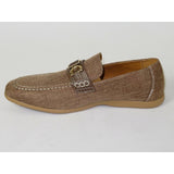 men Comfort Shoes AC CASUALS Upper Slip On Linen Fabric Texture 6816 Brown New - J.Valintin Men's Wear Legend - 14959