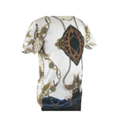 Men Crew T Shirt Makrom Turkey Medallion Chain Floral European 1217 - 420 White - J.Valintin Men's Wear Legend - 12513