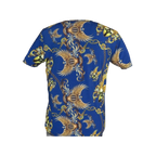 Men Crew T Shirt Makrom Turkey Medallion Chain Floral European 1217 - 421 Blue new - J.Valintin Men's Wear Legend - 12507