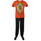 Men Crew T Shirt Makrom Turkey Medallion medusa Lion Floral 1231 - 426 red Gold - J.Valintin Men's Wear Legend - 12502