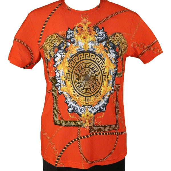 Men Crew T Shirt Makrom Turkey Medallion medusa Lion Floral 1231 - 426 red Gold - J.Valintin Men's Wear Legend - 12502