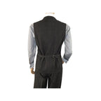 Men Denim Suit Royal Diamond 3 Piece vested Wide Leg Pleated Pants Den2 black - J.Valintin Men's Wear Legend - 14608