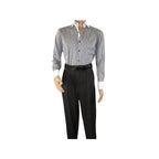 Men Denim Suit Royal Diamond 3 Piece vested Wide Leg Pleated Pants Den2 black - J.Valintin Men's Wear Legend - 14608