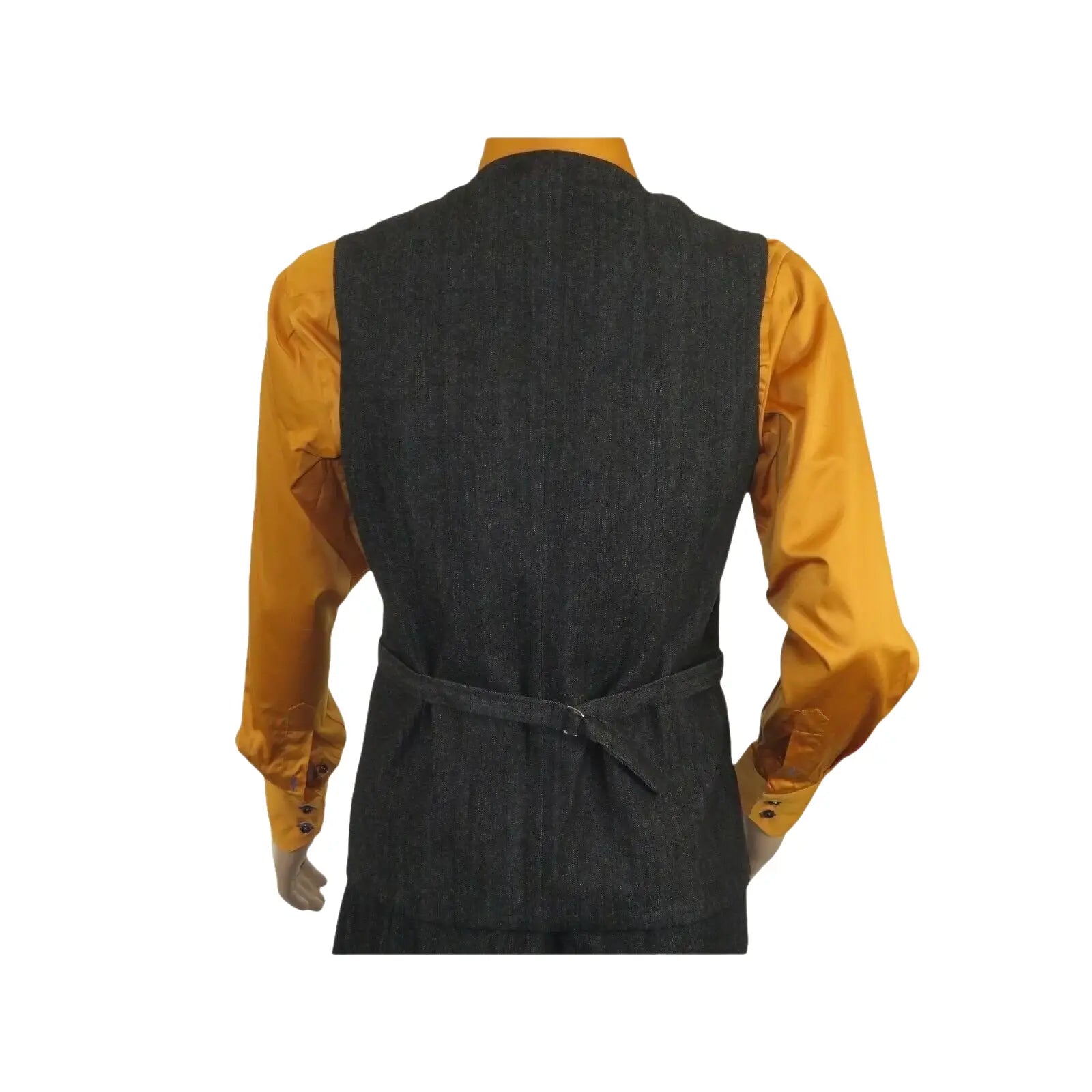 Men Denim Suit Royal Diamond 3 Piece vested Wide Leg Pleated Pants Den2 black - J.Valintin Men's Wear Legend - 14608