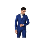 Men Double Breasted Suit WESSI by J.VALINTIN Extra Slim Fit JV5 Royal Blue New - J.Valintin Men's Wear Legend - 16536