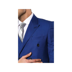 Men Double Breasted Suit WESSI by J.VALINTIN Extra Slim Fit JV5 Royal Blue New - J.Valintin Men's Wear Legend - 16536