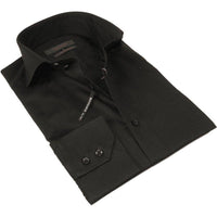 Men Dress Shirts AXXESS Turkey 100% Soft Egyptian Cotton 224 - 07 Solid Black - J.Valintin Men's Wear Legend - 99305