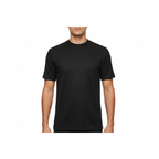 Men Dressy T-Shirt  Log-In Uomo Soft Crew Neck Silky Short Sleeves 218 Black