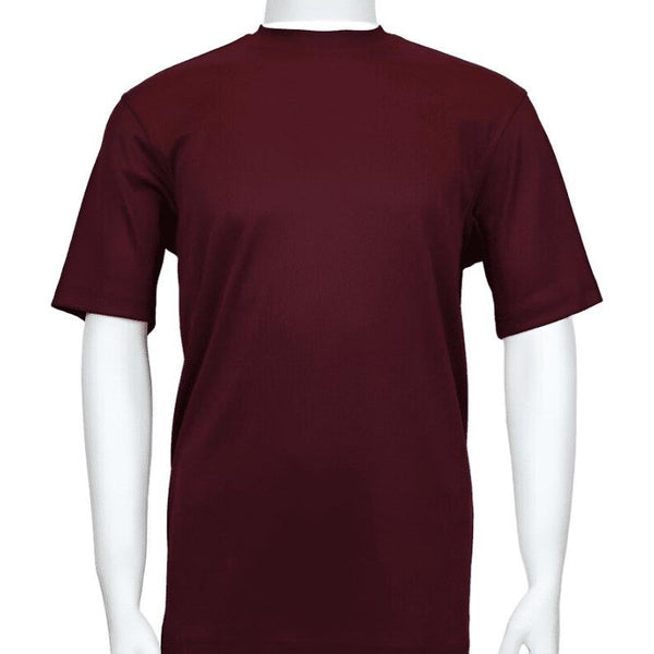 Men Dressy T - Shirt Log - In Uomo Soft Crew Neck Silky Short Sleeves 218 Burgundy - J.Valintin Men's Wear Legend - 22803