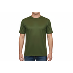 Men Dressy T-Shirt  Log-In Uomo Soft Crew Neck Silky Short Sleeves 218 olive