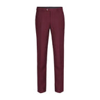 Men Flat Front Suit Separate Pants Slim Fit Soft Feel Slacks 201 - 8 Burgundy - J.Valintin Men's Wear Legend - 201 - 8 - Burg Pants - 30