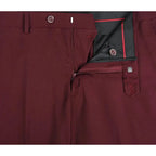 Men Flat Front Suit Separate Pants Slim Fit Soft Feel Slacks 201 - 8 Burgundy - J.Valintin Men's Wear Legend - 201 - 8 - Burg Pants - 30