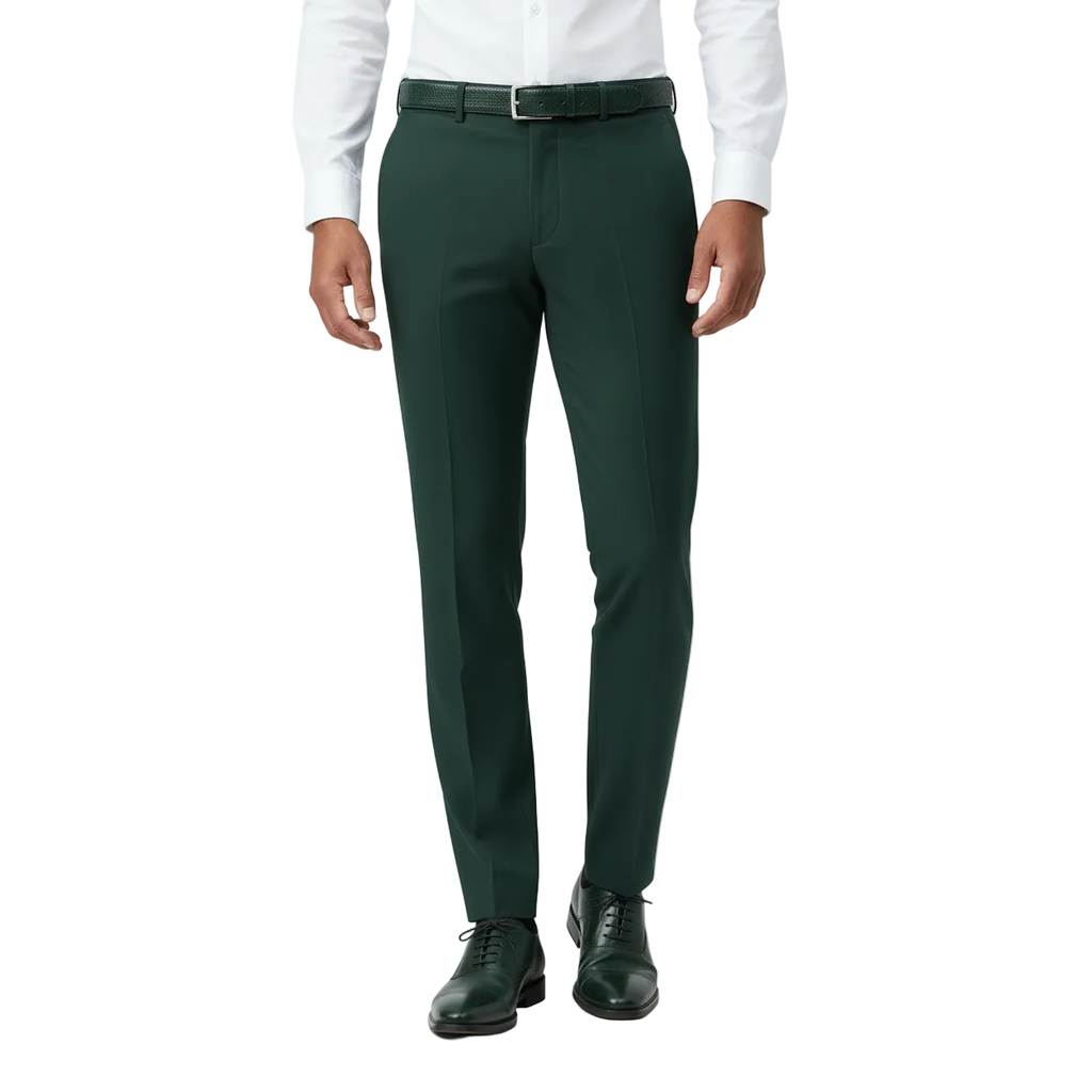 Men Renoir Flat Front Suit Separate Pants Slim Fit Soft Feel Slacks 201-9 Green