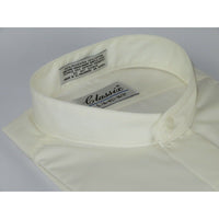 Men Formal pastor shirt Classix Banded Collar less Hidden Button Front M08 Ivory - J.Valintin Men's Wear Legend - 20095