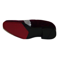 Men Formal shoes After midnight Velvet silver Crystal Slip on 6715 Burgundy new. - J.Valintin Men's Wear Legend - 75