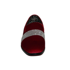 Men Formal shoes After midnight Velvet silver Crystal Slip on 6715 Red/Silver - J.Valintin Men's Wear Legend - 35