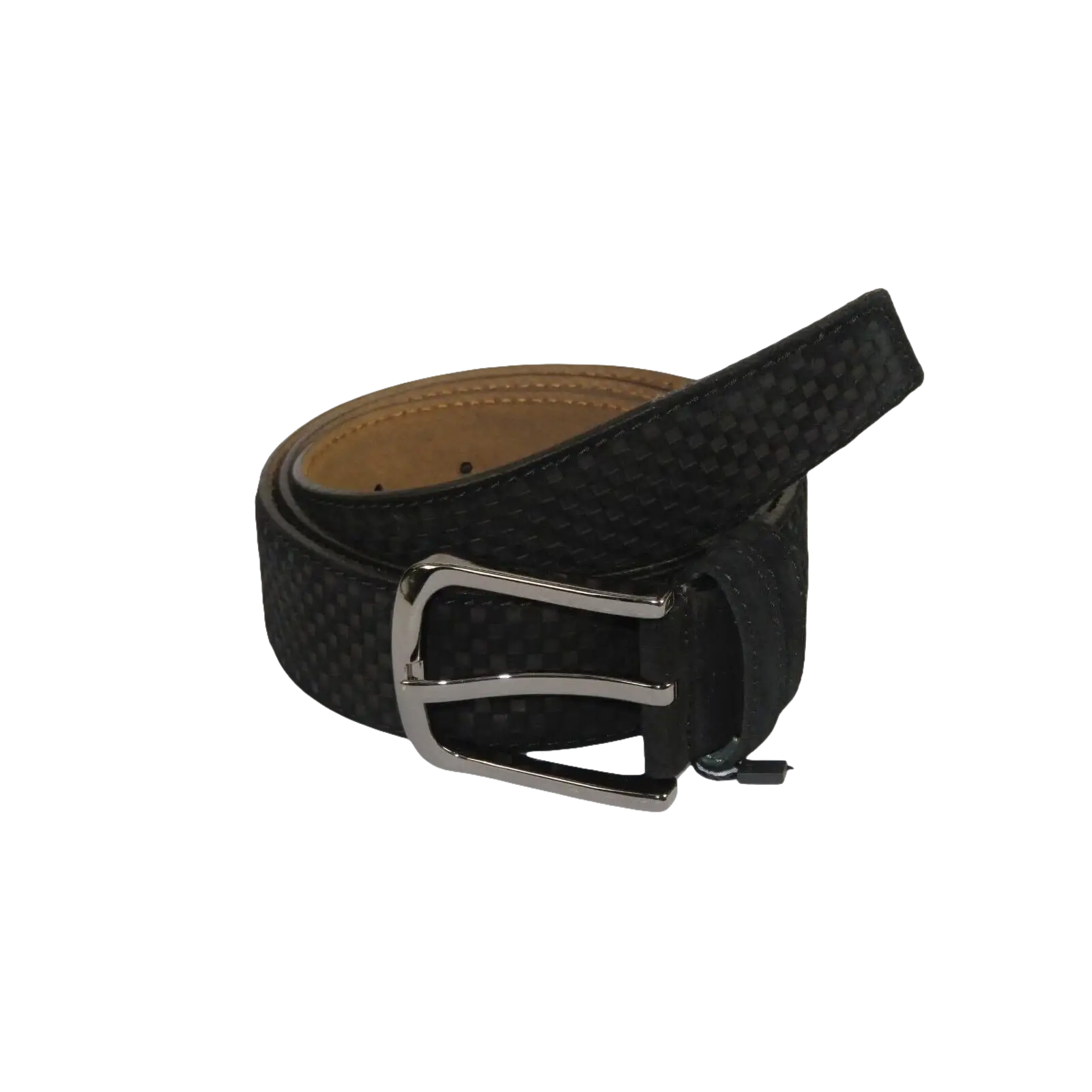 Men Genuine Basket weave Suede Soft Leather Belt PIERO ROSSI Turkey # 1002 Black - J.Valintin Men's Wear Legend - 97291