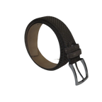 Men Genuine Basket weave Suede Soft Leather Belt PIERO ROSSI Turkey #1002 Brown - J.Valintin Men's Wear Legend - 97260