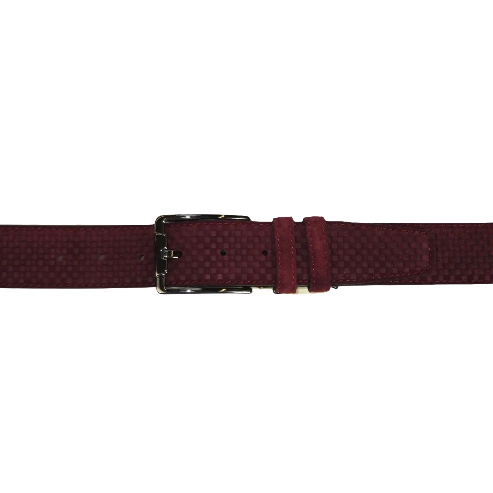 Men Genuine Basket weave Suede Soft Leather Belt PIERO ROSSI Turkey #1002 Wine - J.Valintin Men's Wear Legend - 97285