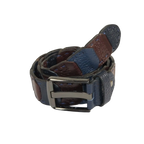 Men Genuine Leather Belt PIERO ROSSI Turkey Croc print Hand Stitch 69 Brown navy - J.Valintin Men's Wear Legend - 97491