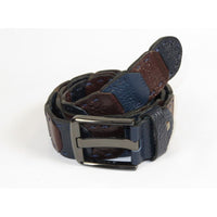 Men Genuine Leather Belt PIERO ROSSI Turkey Croc print Hand Stitch 69 Brown navy - J.Valintin Men's Wear Legend - 97491