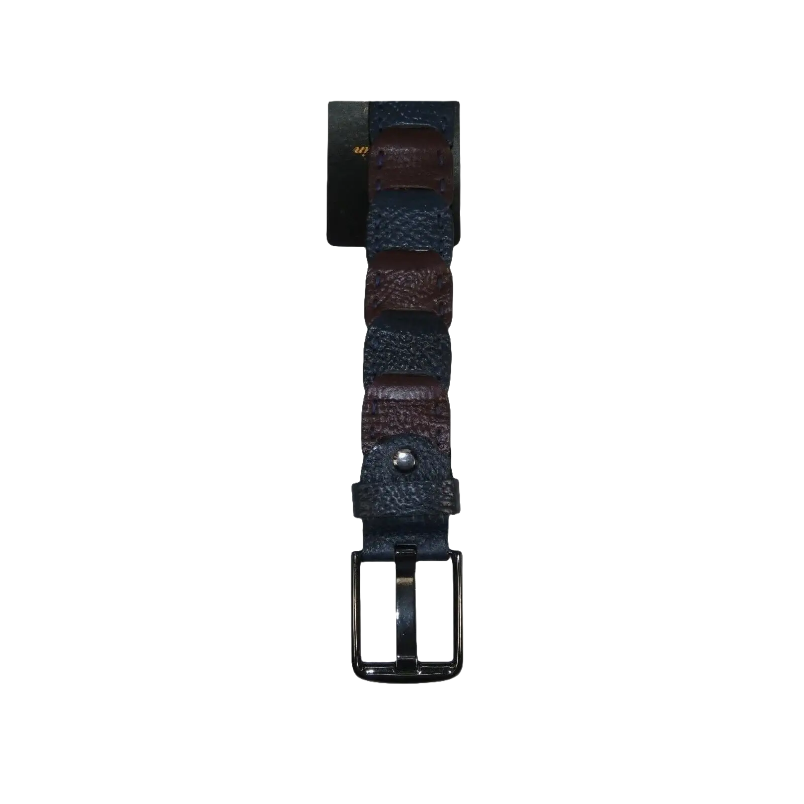 Men Genuine Leather Belt PIERO ROSSI Turkey Croc print Hand Stitch 69 Brown navy - J.Valintin Men's Wear Legend - 97491