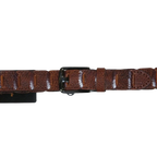 Men Genuine Leather Belt PIERO ROSSI Turkey Crocodile print Hand Stich 69 Cognac - J.Valintin Men's Wear Legend - 97461