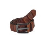 Men Genuine Leather Belt PIERO ROSSI Turkey Crocodile print Hand Stich 69 Cognac - J.Valintin Men's Wear Legend - 97461