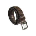 Men Genuine Leather Belt PIERO ROSSI Turkey Crocodile print Hand Stitch 69 Brown - J.Valintin Men's Wear Legend - 97479