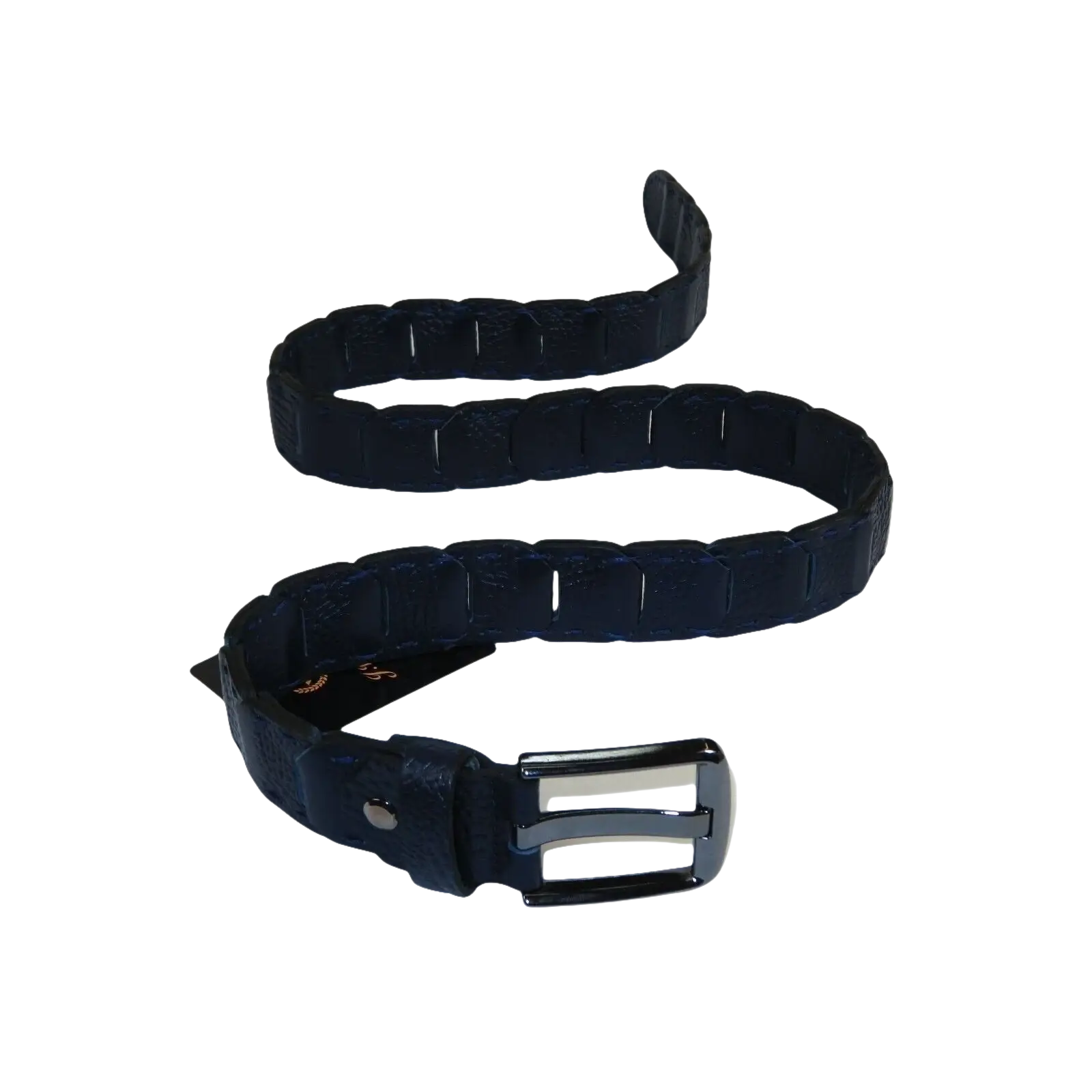 Men Genuine Leather Belt PIERO ROSSI Turkey Crocodile print Hand Stitch #69 navy - J.Valintin Men's Wear Legend - 97485
