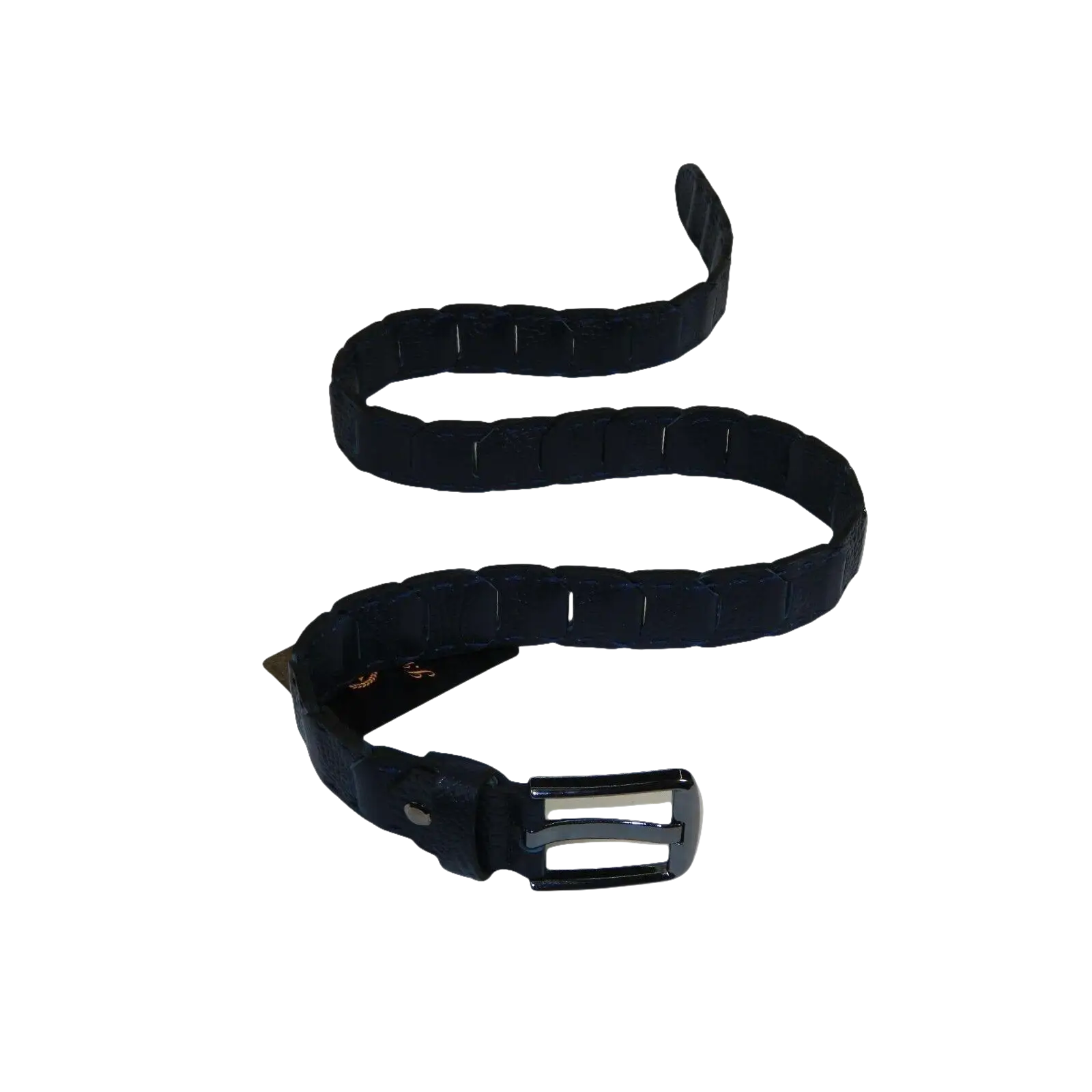 Men Genuine Leather Belt PIERO ROSSI Turkey Crocodile print Hand Stitch #69 navy - J.Valintin Men's Wear Legend - 97485