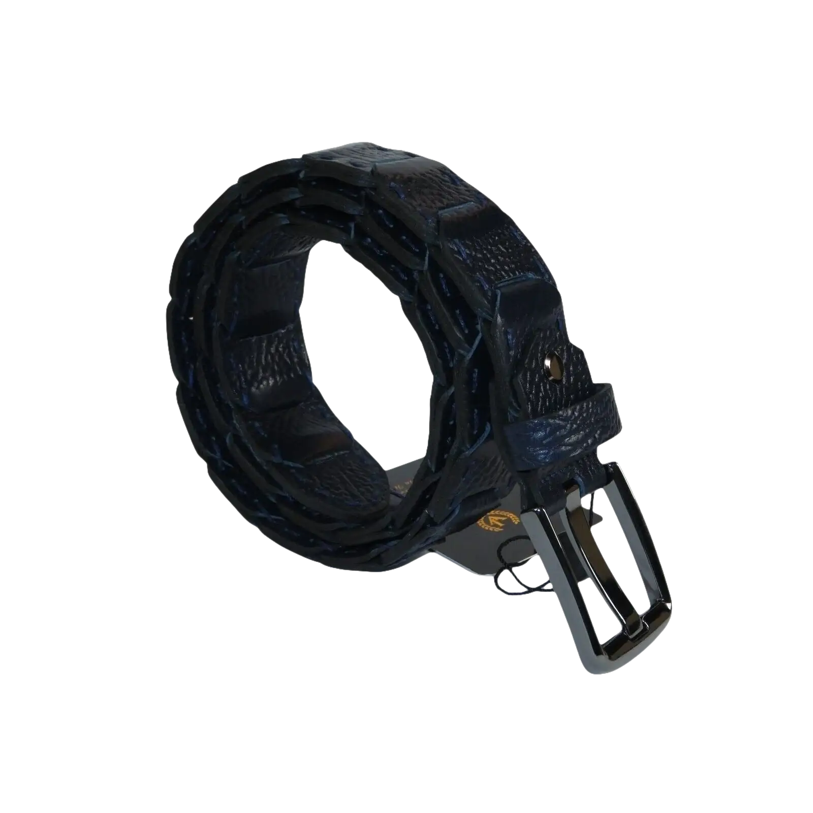 Men Genuine Leather Belt PIERO ROSSI Turkey Crocodile print Hand Stitch #69 navy - J.Valintin Men's Wear Legend - 97485