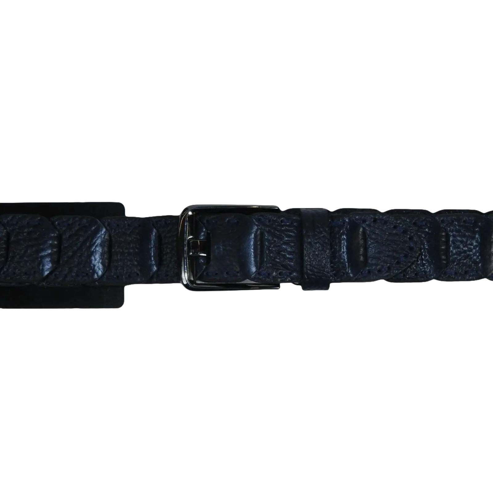 Men Genuine Leather Belt PIERO ROSSI Turkey Crocodile print Hand Stitch #69 navy - J.Valintin Men's Wear Legend - 97485