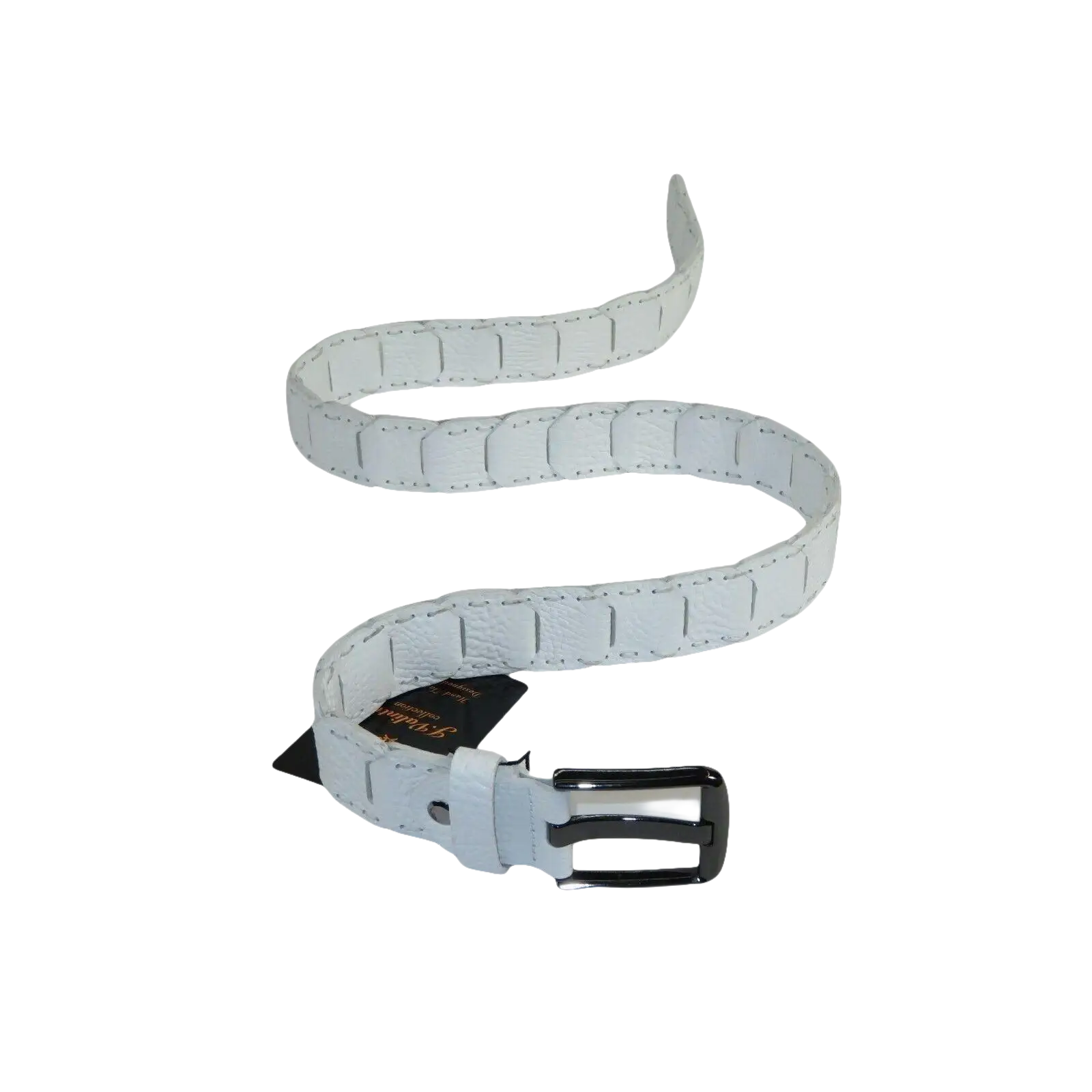 Men Genuine Leather Belt PIERO ROSSI Turkey Crocodile print Hand Stitch 69 White - J.Valintin Men's Wear Legend - 97473
