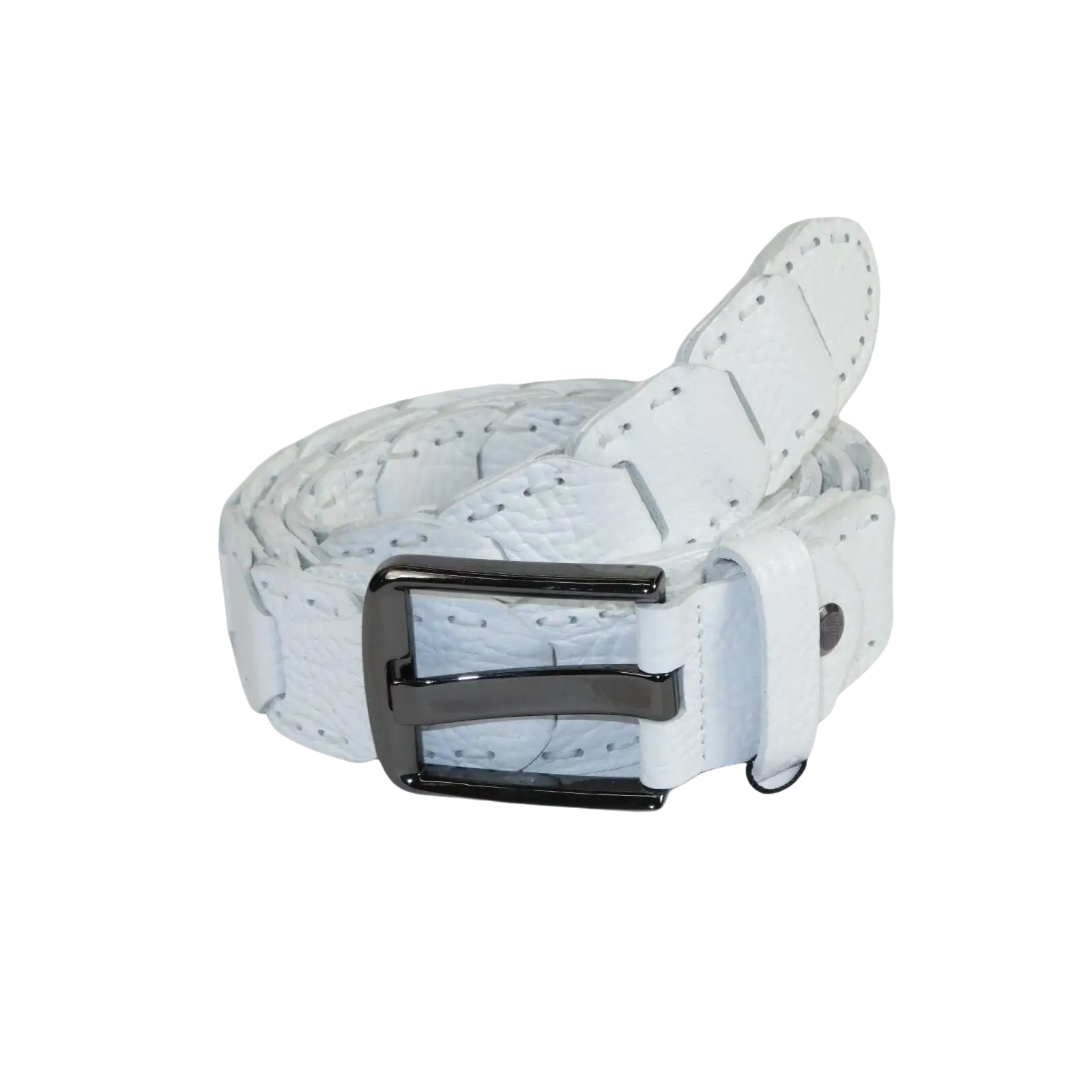 Men Genuine Leather Belt PIERO ROSSI Turkey Crocodile print Hand Stitch 69 White - J.Valintin Men's Wear Legend - 97473