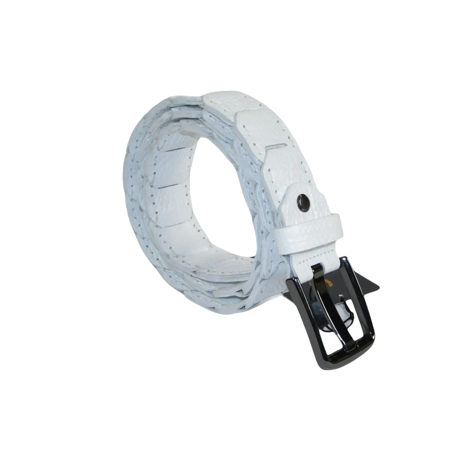 Men Genuine Leather Belt PIERO ROSSI Turkey Crocodile print Hand Stitch 69 White - J.Valintin Men's Wear Legend - 97473