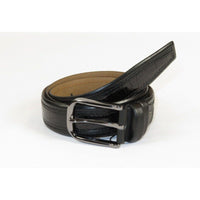 Men Genuine Leather Belt PIERO ROSSI Turkey Crocodile print Stitched 3071 Black - J.Valintin Men's Wear Legend - 97425