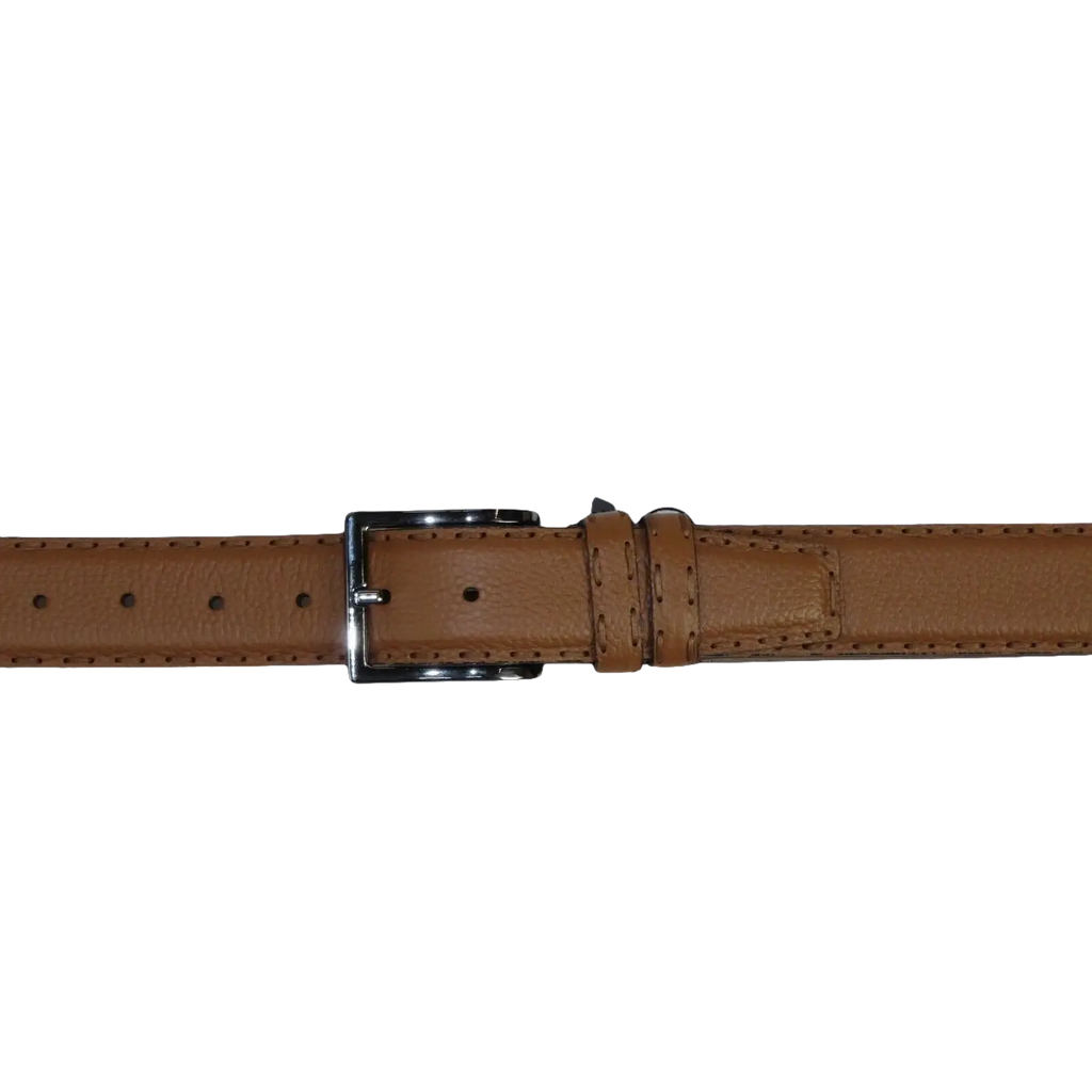 Men Genuine Leather Belt PIERO ROSSI Turkey Full Grain Hand Stitch 301 Cognac - J.Valintin Men's Wear Legend - 97341