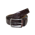 Men Genuine Leather Belt PIERO ROSSI Turkey Soft Crocodile print 1014 Brown - J.Valintin Men's Wear Legend - 97389