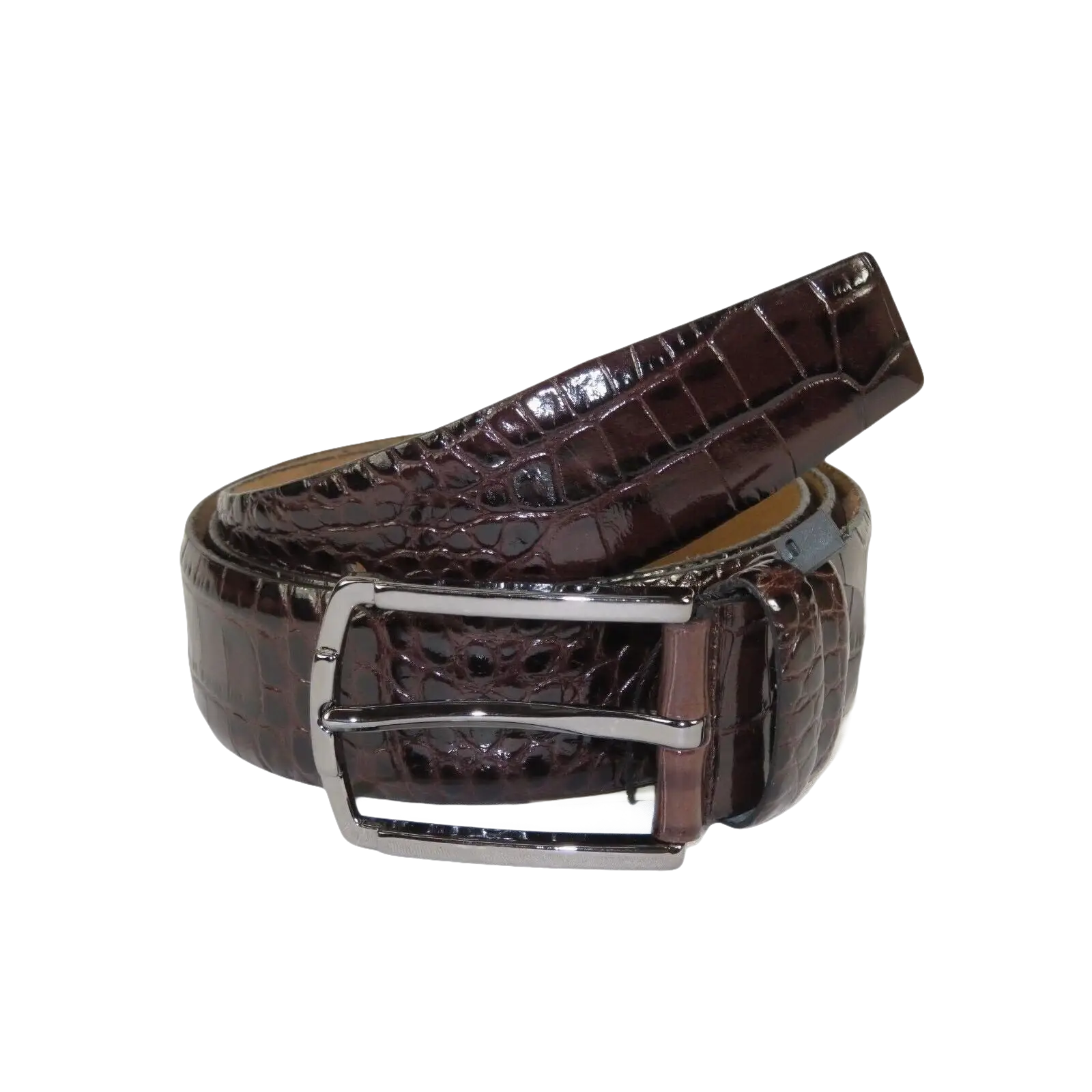 Men Genuine Leather Belt PIERO ROSSI Turkey Soft Crocodile print 1014 Brown - J.Valintin Men's Wear Legend - 97389